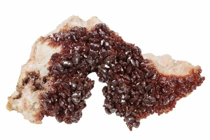 Glittering, Ruby Red Vanadinite Crystals on Barite - Morocco #233960